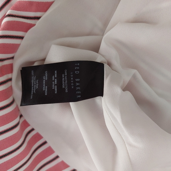 New with tag● TED BAKER ●Pink skirt Size 2 - Fine stripes - Zipper - Ruffled hem - Picture 16 of 16